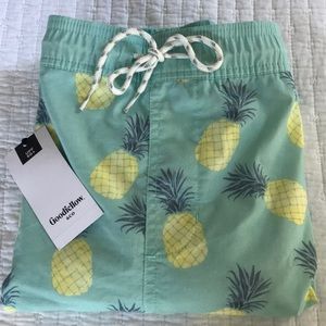 NWT Pineapple Bathing Trunks Size XXL UPF 50+